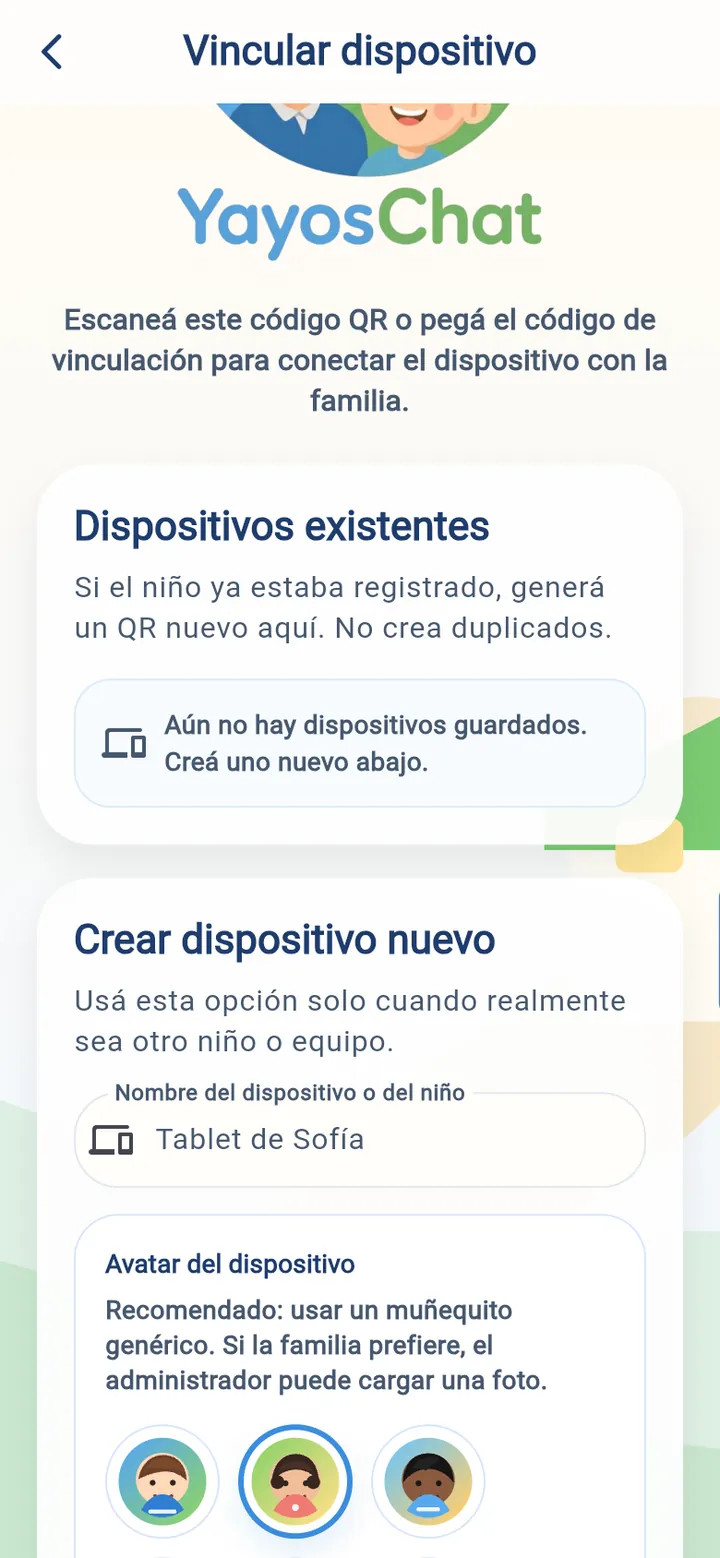 Nombre de la tablet y un muñequito (o una foto).